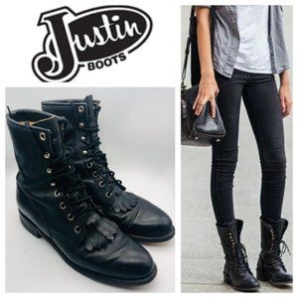Justin Leather Roper Boots 5.5